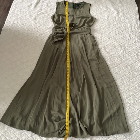 J. Crew Jumpsuit Womens 8 Olive Green Wide Leg Chiffon Minimalist Old Money - Picture 5 of 9